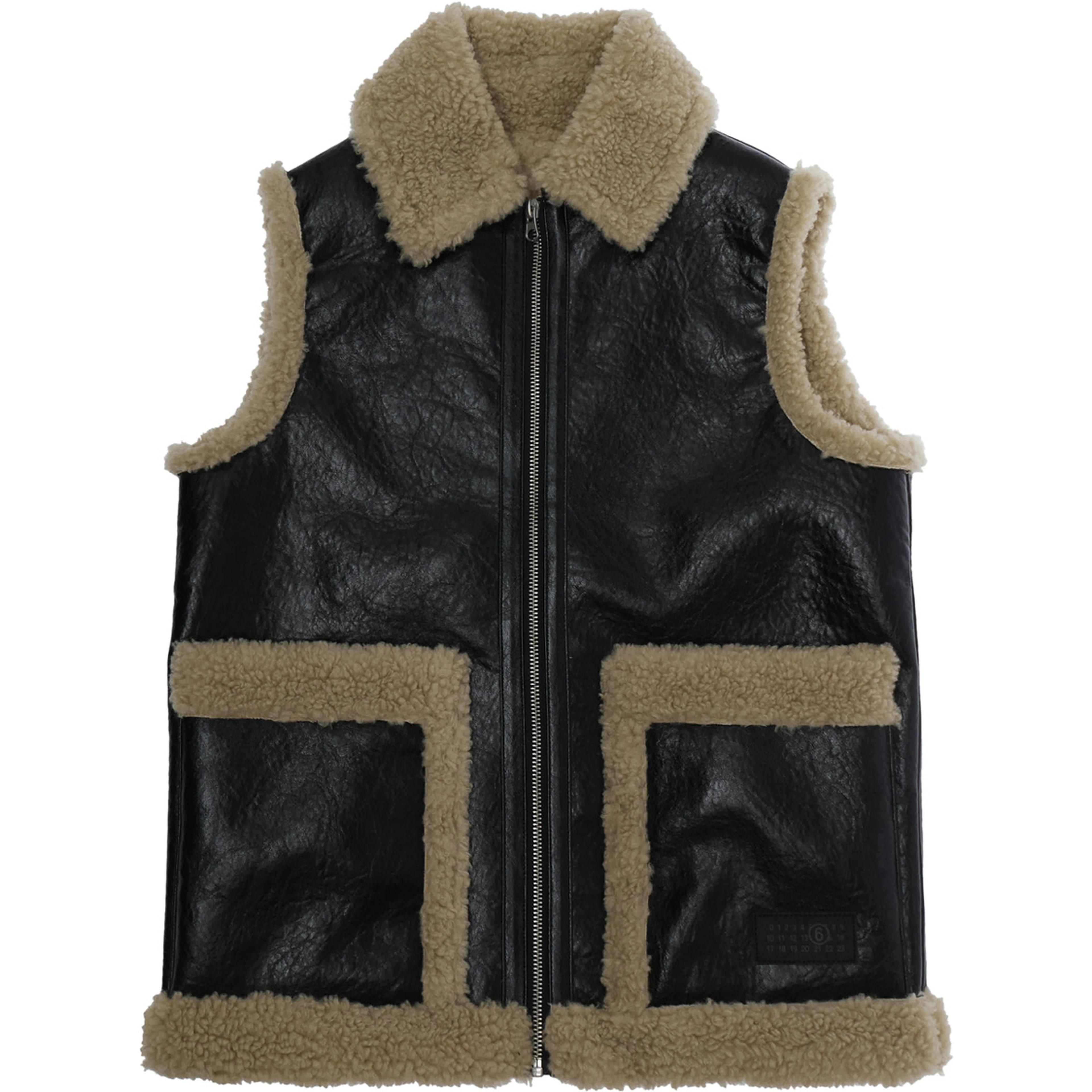 Jacket MM6 MAISON MARGIELA KIDS with patch and front closure in Tech Fabric Black Girl