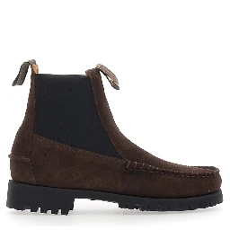 CALLIOPE SUEDE LUG Brown Rubber Sole Ankle Boots for Men