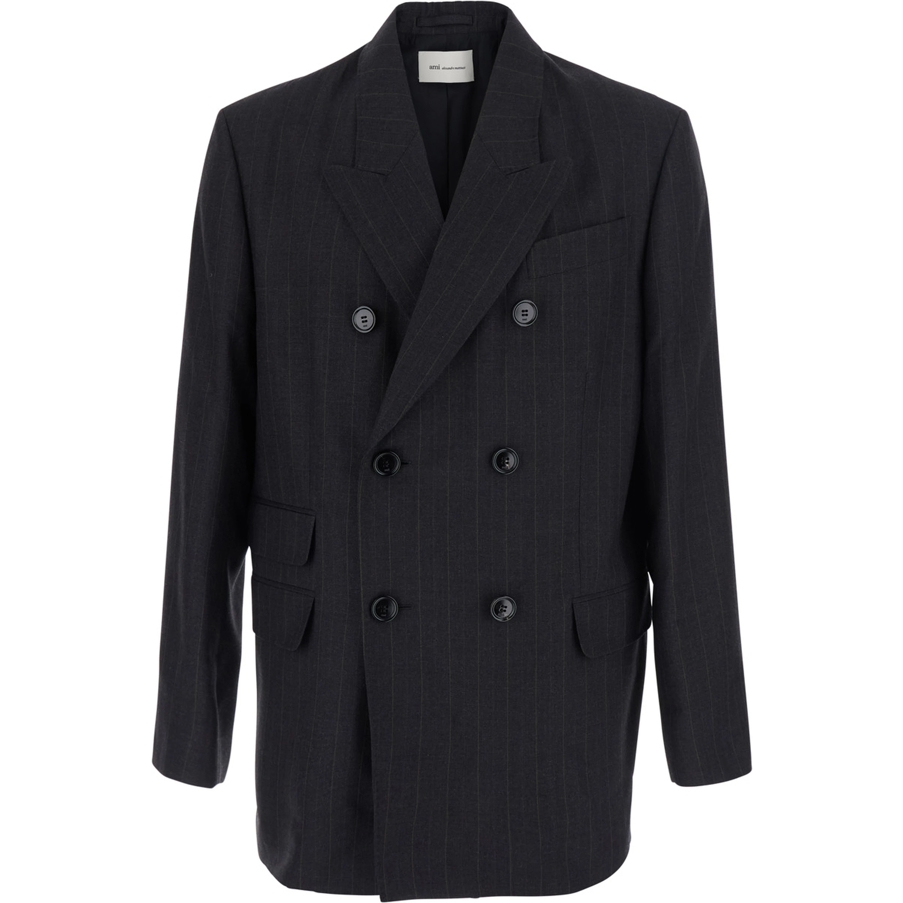 DOUBLE BREASTED BOXY FIT BLAZER with double-breasted and tailoring details in polyester Gray Men