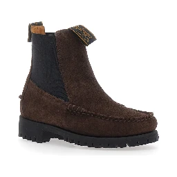 CALLIOPE SUEDE LUG Brown Rubber Sole Ankle Boots for Men
