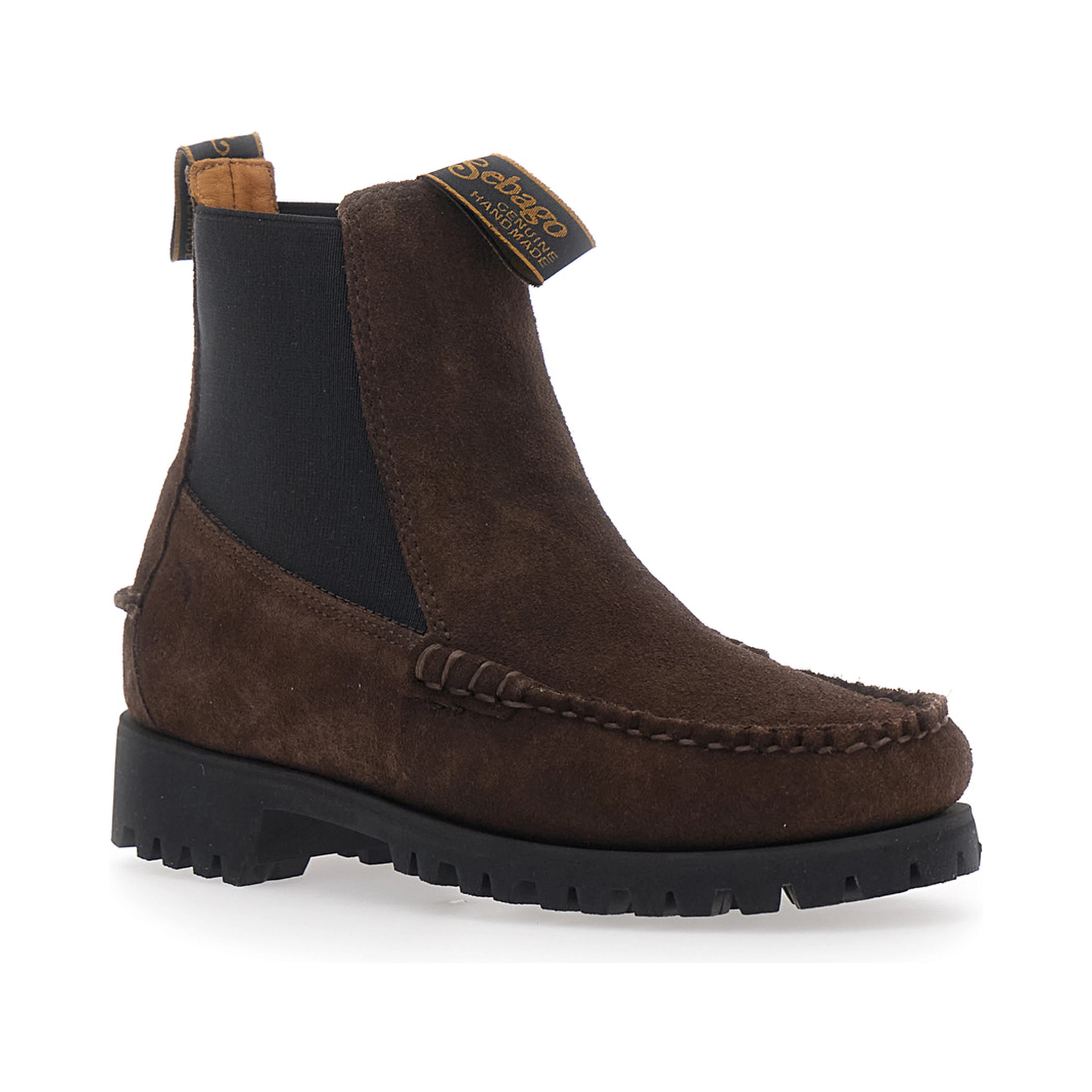 CALLIOPE SUEDE LUG Brown Rubber Sole Ankle Boots for Men
