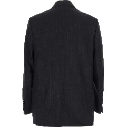 DOUBLE BREASTED BOXY FIT BLAZER with double-breasted and tailoring details in polyester Gray Men