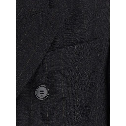 DOUBLE BREASTED BOXY FIT BLAZER with double-breasted and tailoring details in polyester Gray Men