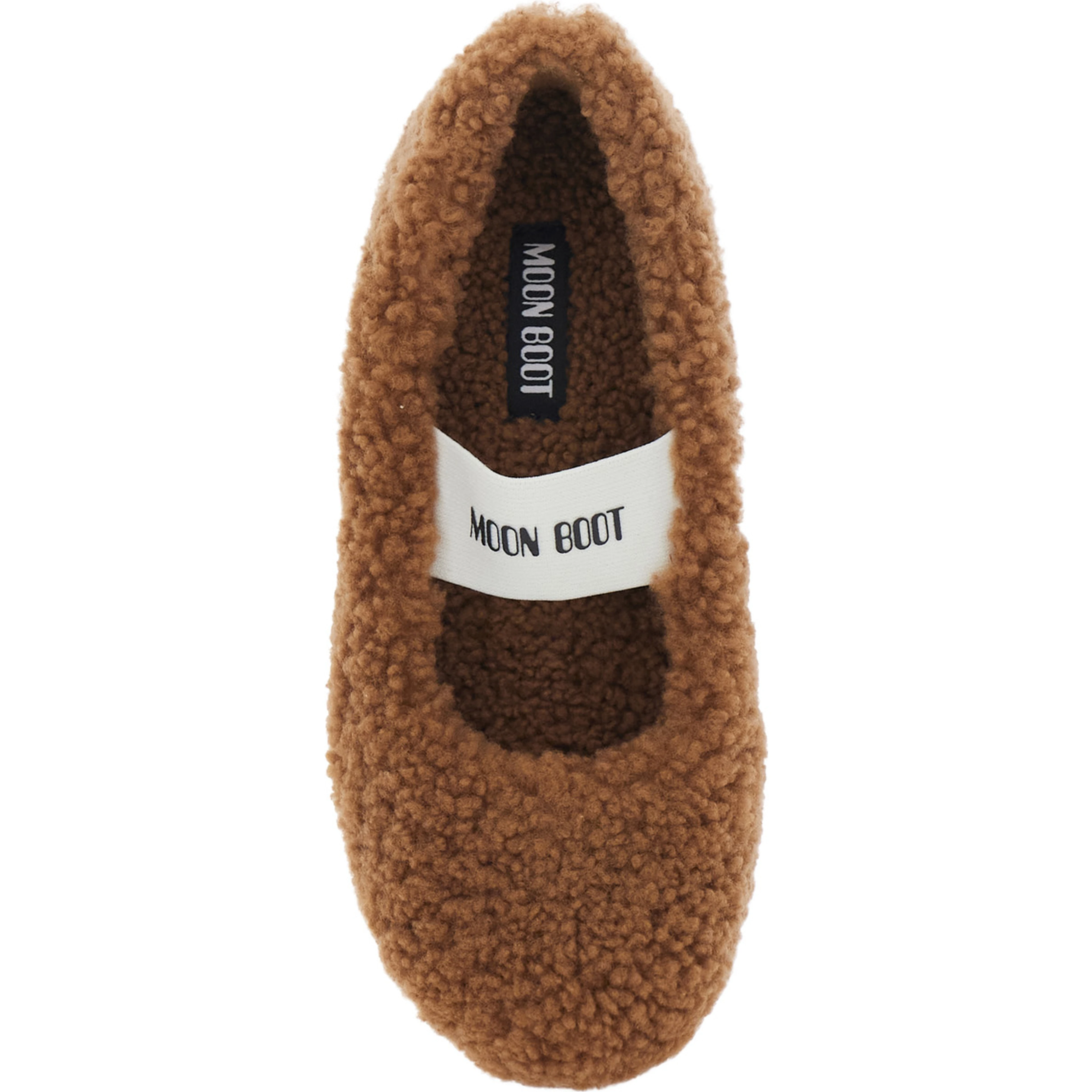Ballet shoes with shearling details and brown rubber sole woman