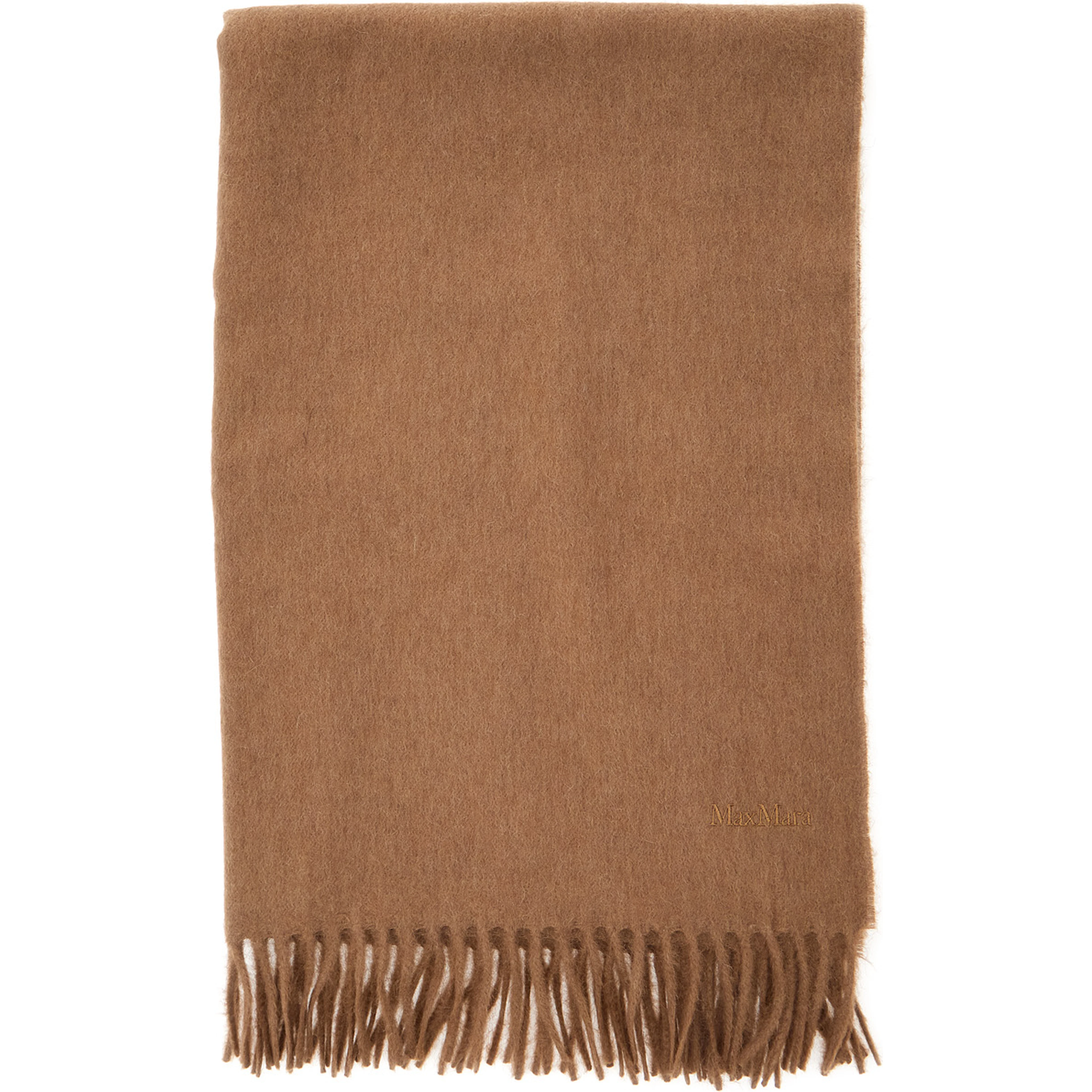 Tartan scarf with elegant details in mixed fabric and beige for women