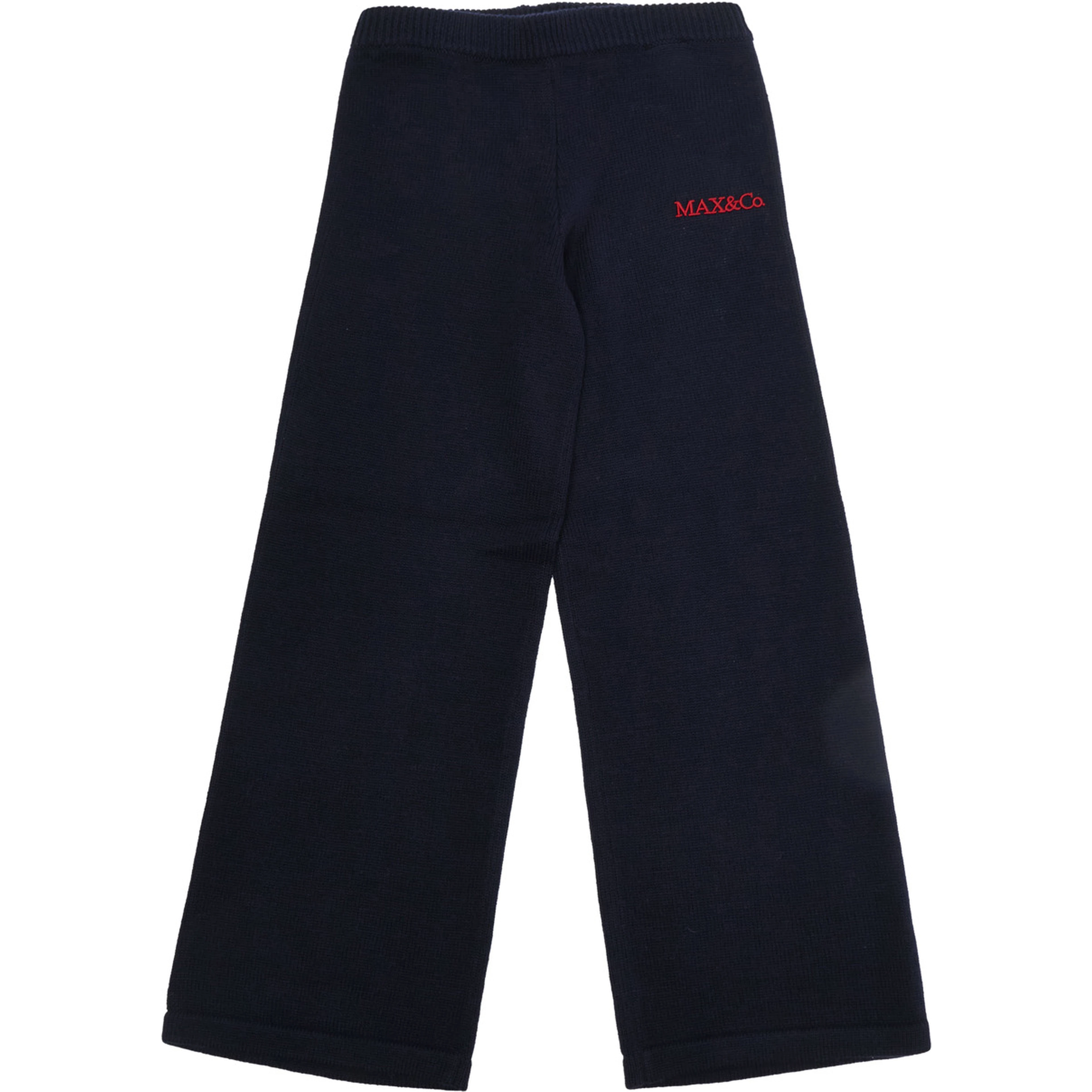 Pants with pockets and ribbed hems in blue wool and acrylic for boy