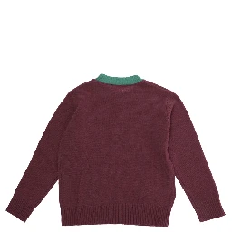 M01214M00MLMK33U0M352 is a long-sleeve sweater with a crew neck made of pink wool and cashmere for Girl