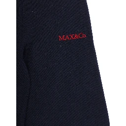 Pants with pockets and ribbed hems in blue wool and acrylic for boy