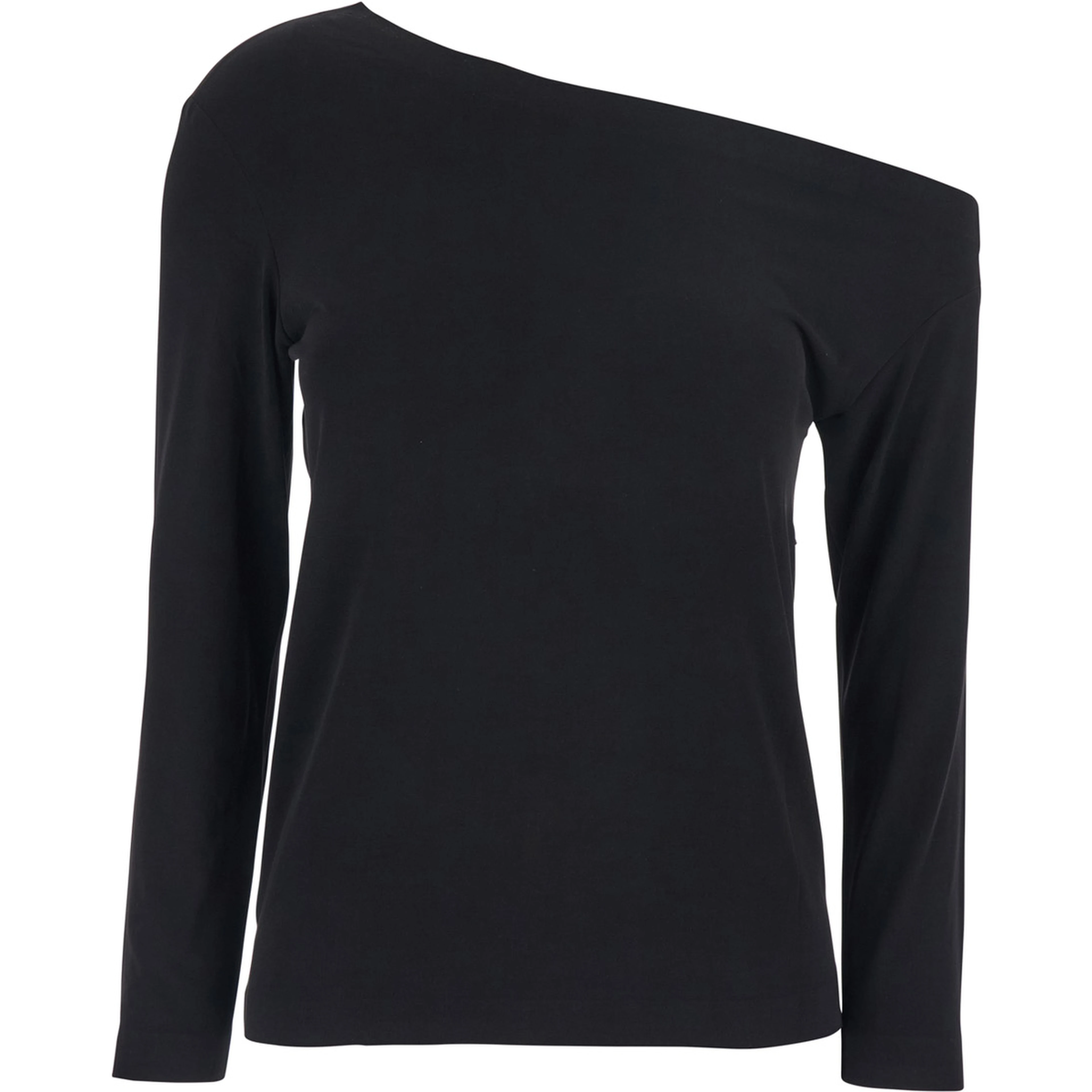 Top with Off Shoulder Design in Black Tech Fabric for Women