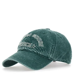 Hat JOURNEY with Golden Venice logo in green twill cotton unisex