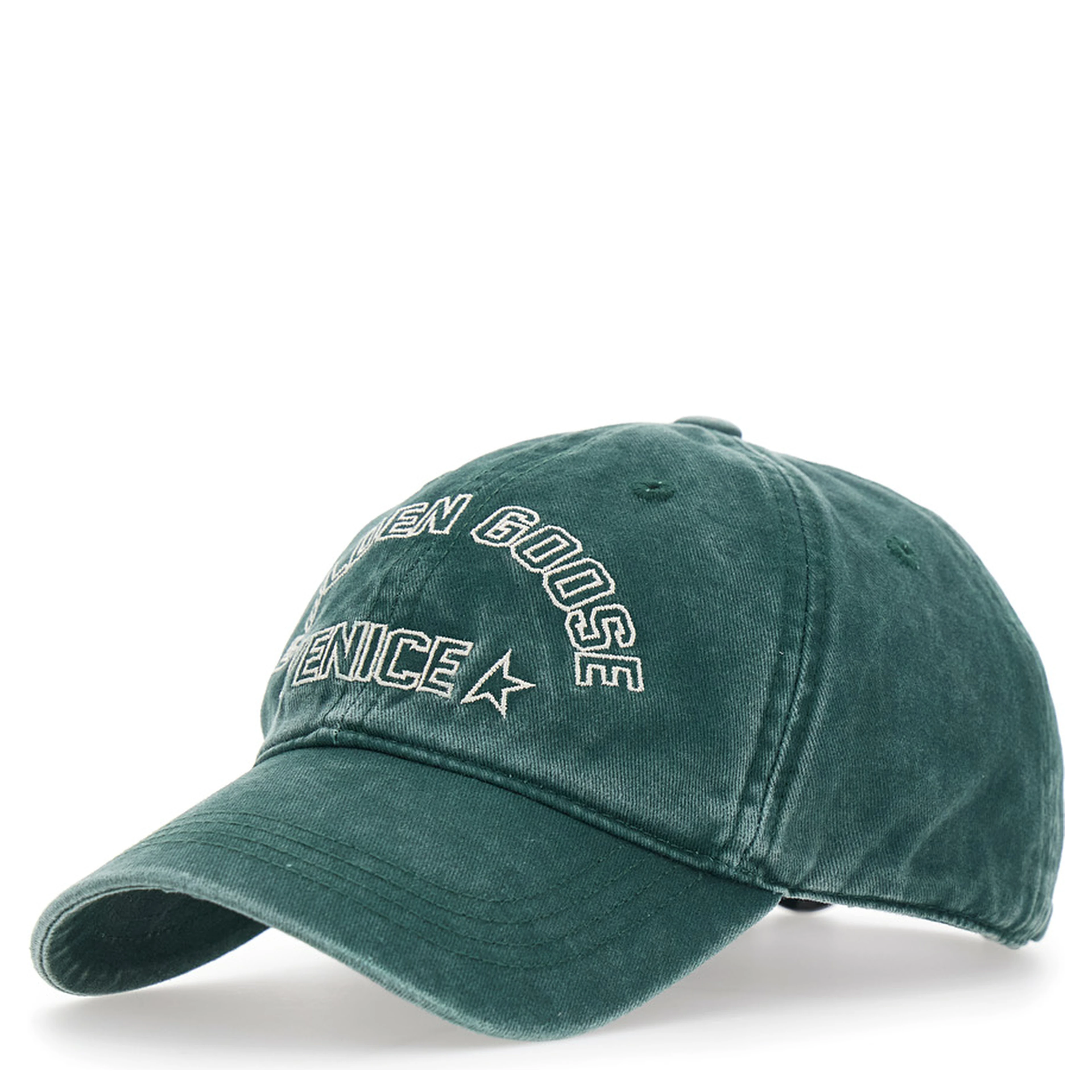 Hat JOURNEY with Golden Venice logo in green twill cotton unisex