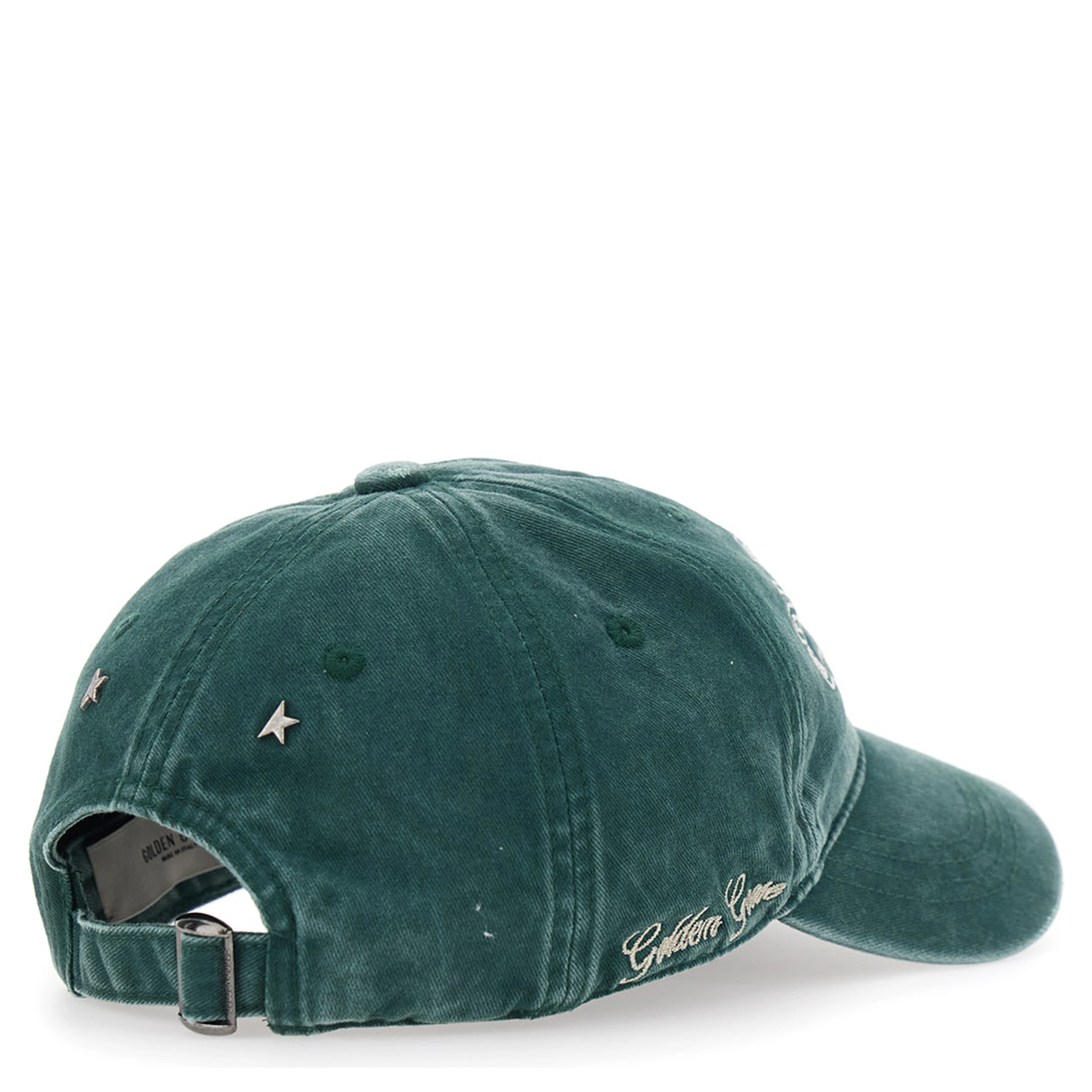 Hat JOURNEY with Golden Venice logo in green twill cotton unisex