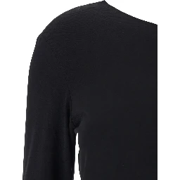 Top with Off Shoulder Design in Black Tech Fabric for Women