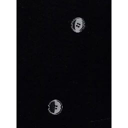Black Jacket without collar with button closure on the front in velvet for men