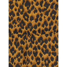Brown Long dress with all-over animalier motif in Tech Fabric women
