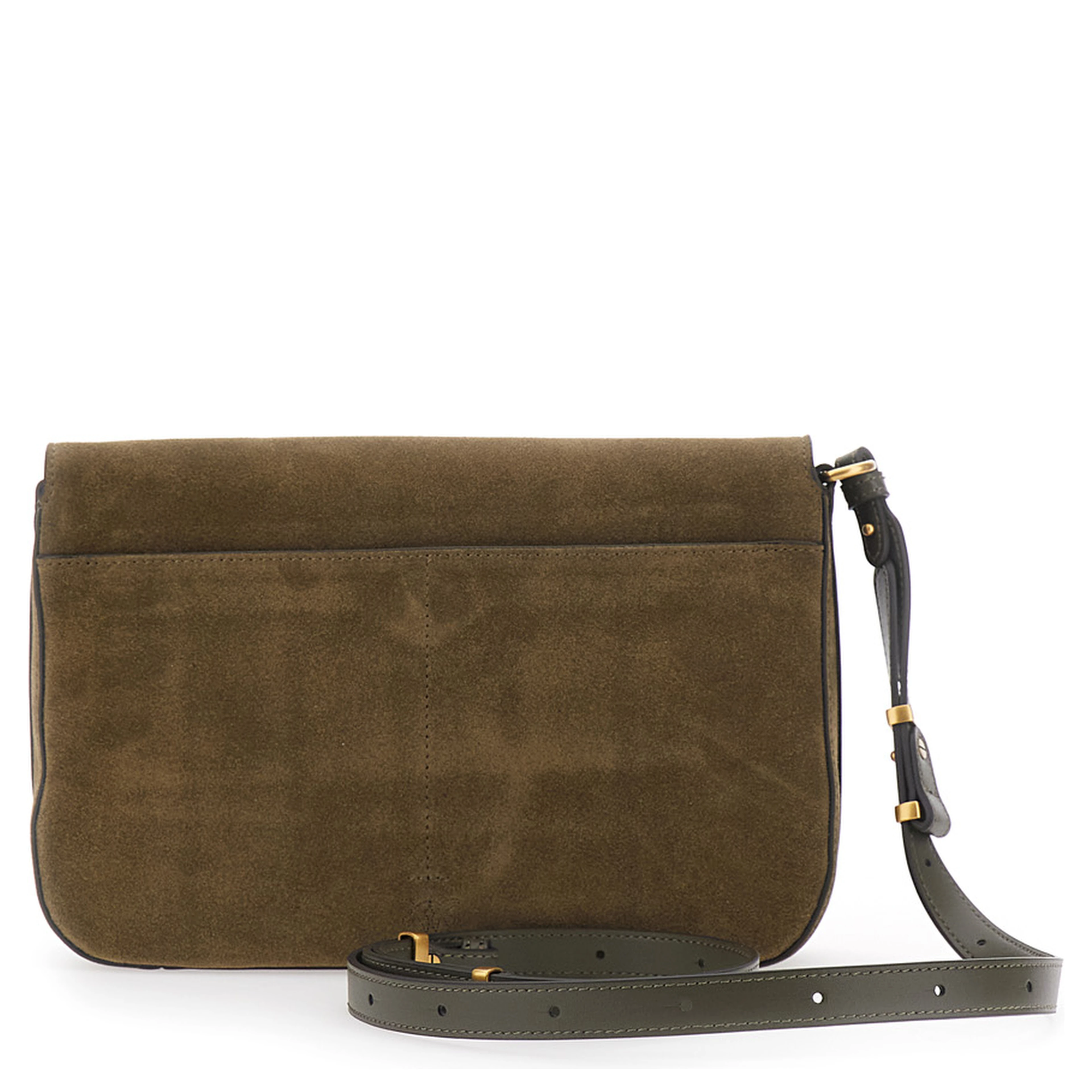 Shoulder Bag with Suede Details Green Women