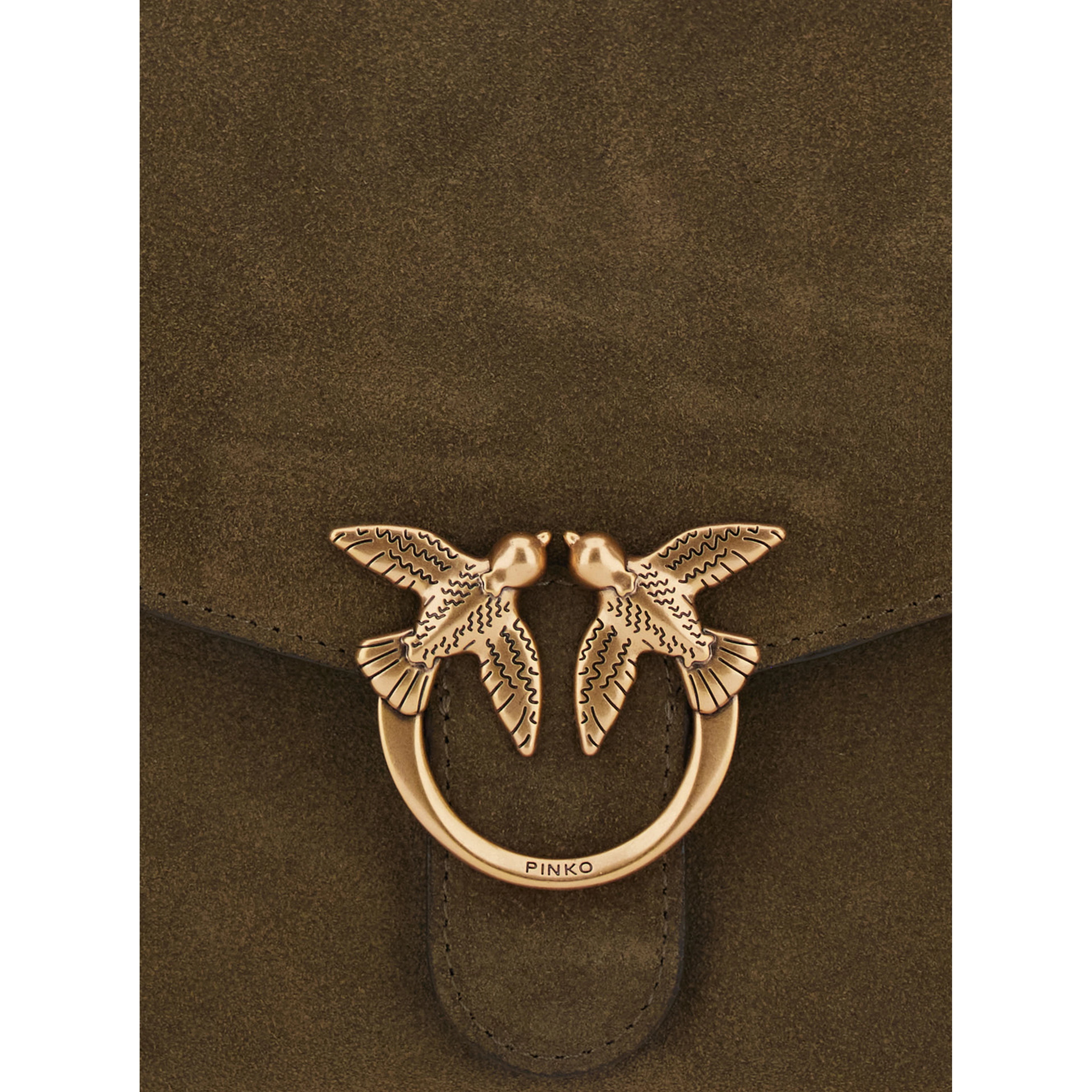 Shoulder Bag with Suede Details Green Women