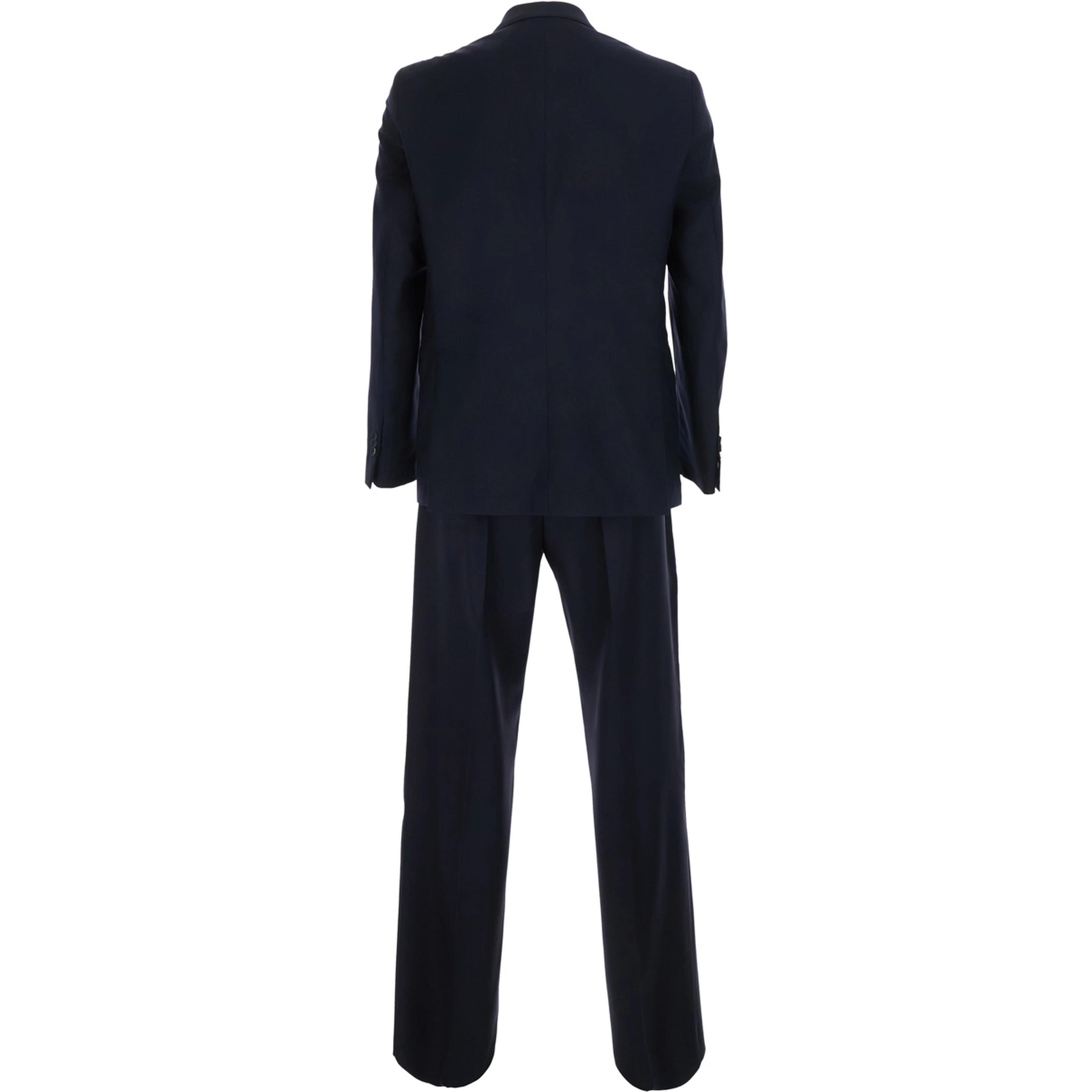 Single-breasted Jacket and Pants with Piping and Pleats in Tech Fabric Blue Men
