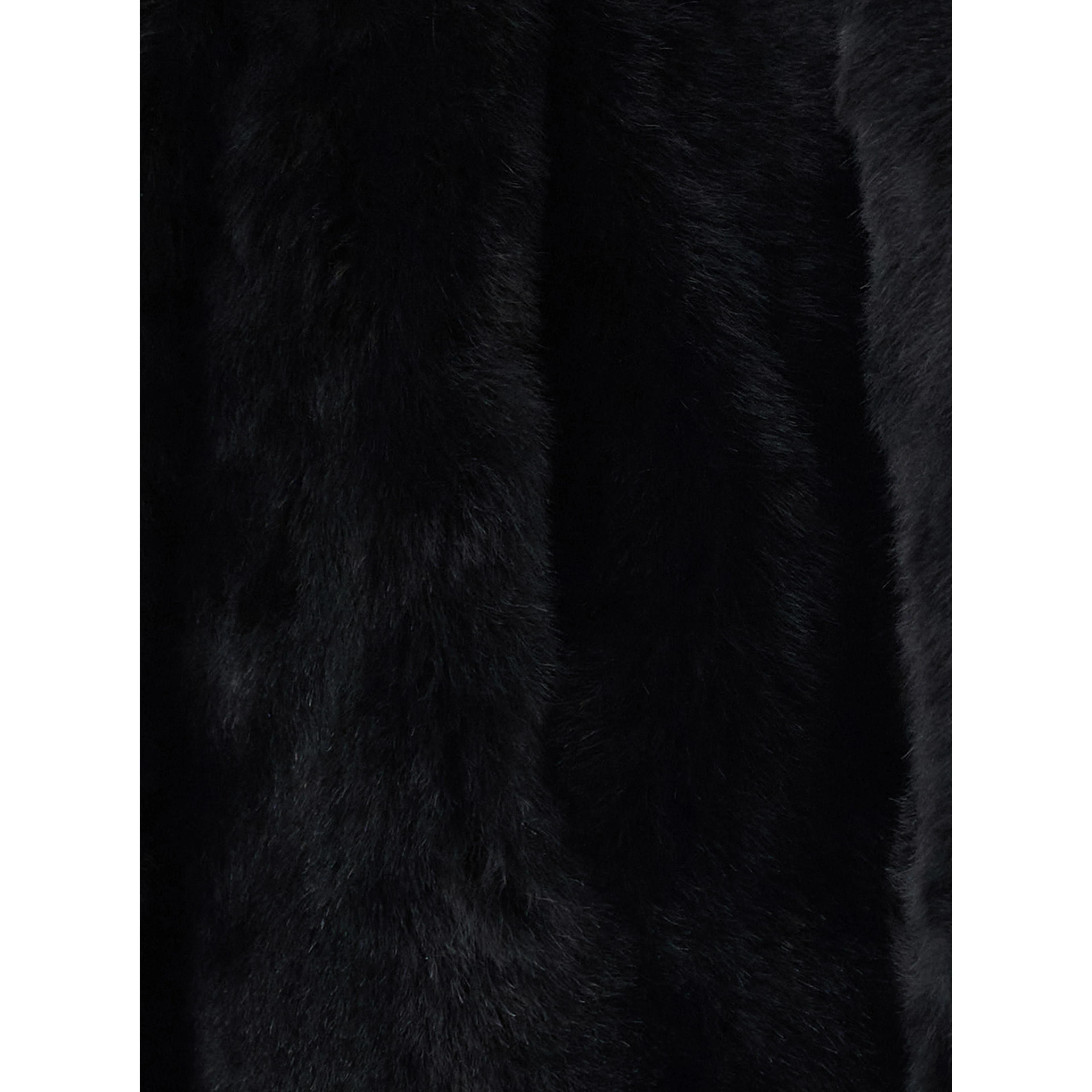 Grace Black shearling coat with belt closure in fur for women