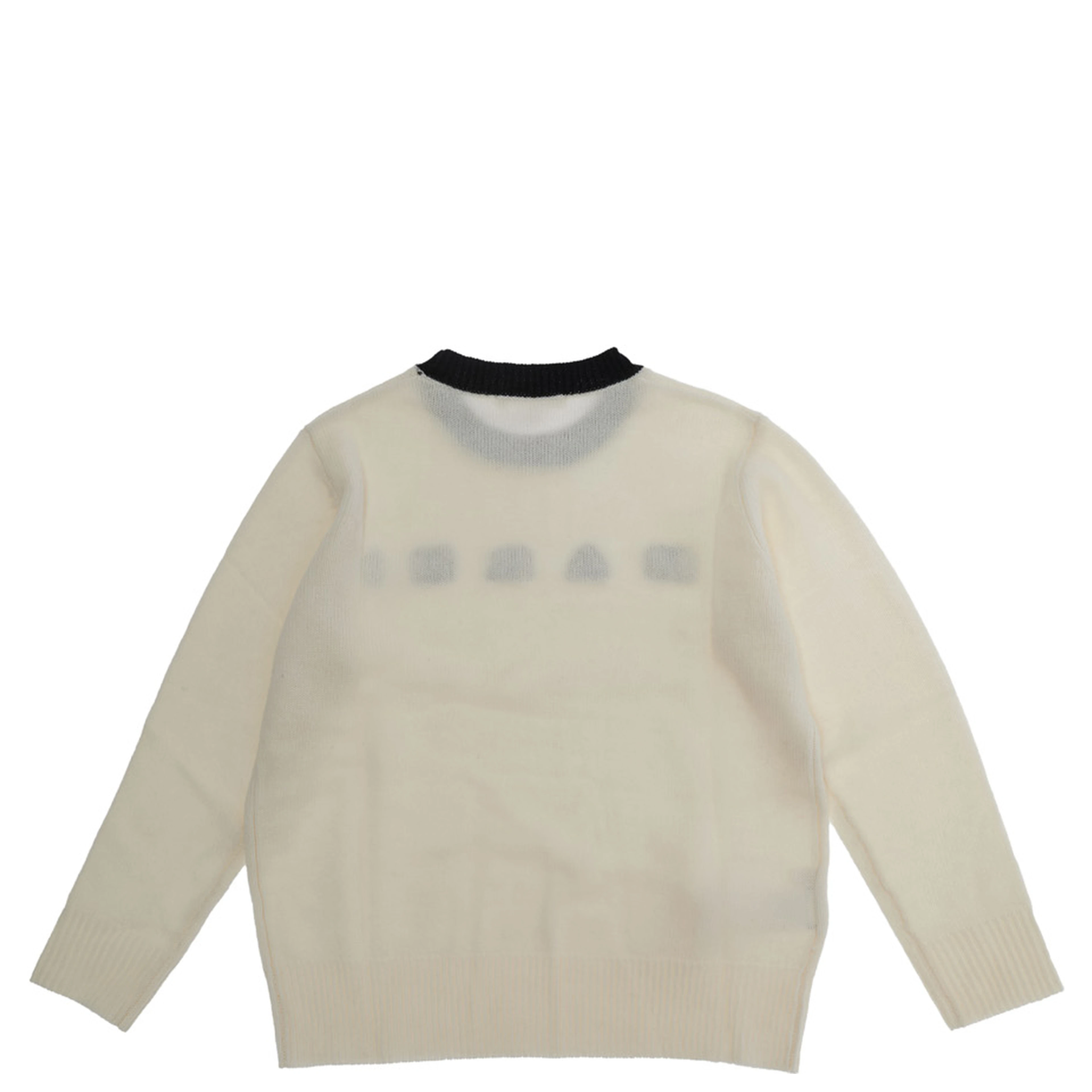 Sweater with round neck and long sleeves in 70% wool and 30% cashmere white for boy