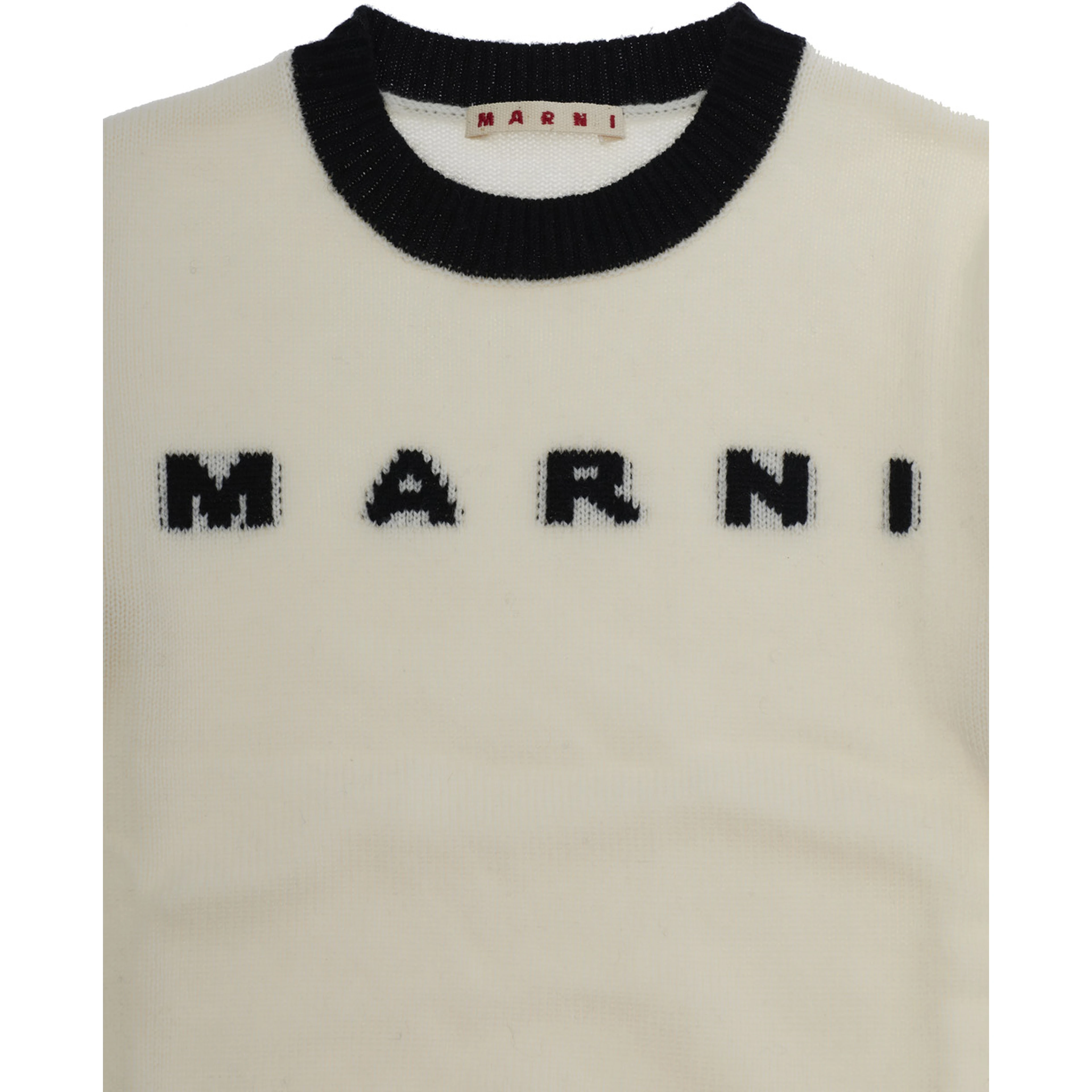 Sweater with round neck and long sleeves in 70% wool and 30% cashmere white for boy
