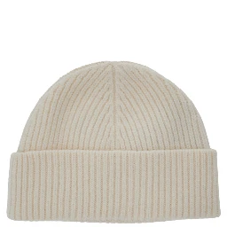 Beanie with contrast AMI de Coeur in white wool unisex