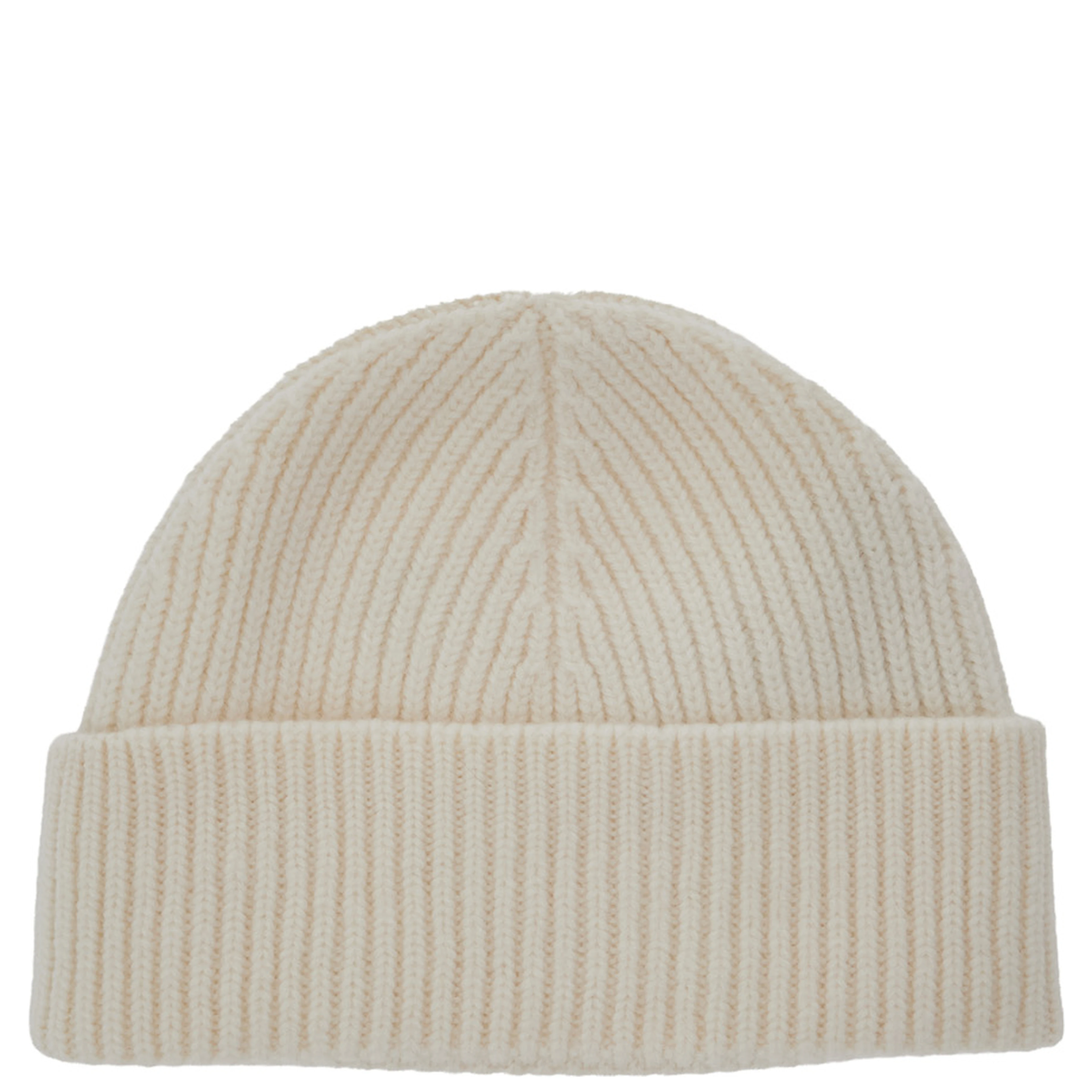 Beanie with contrast AMI de Coeur in white wool unisex