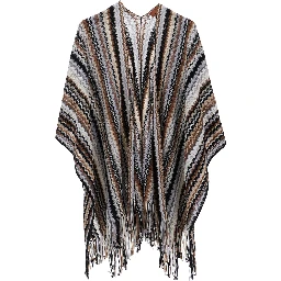 Scarf in wool and viscose with Missoni motif and brown unisex