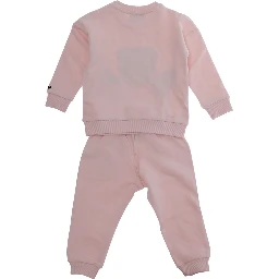 Tracksuit with logo and patch in pink cotton for Girl