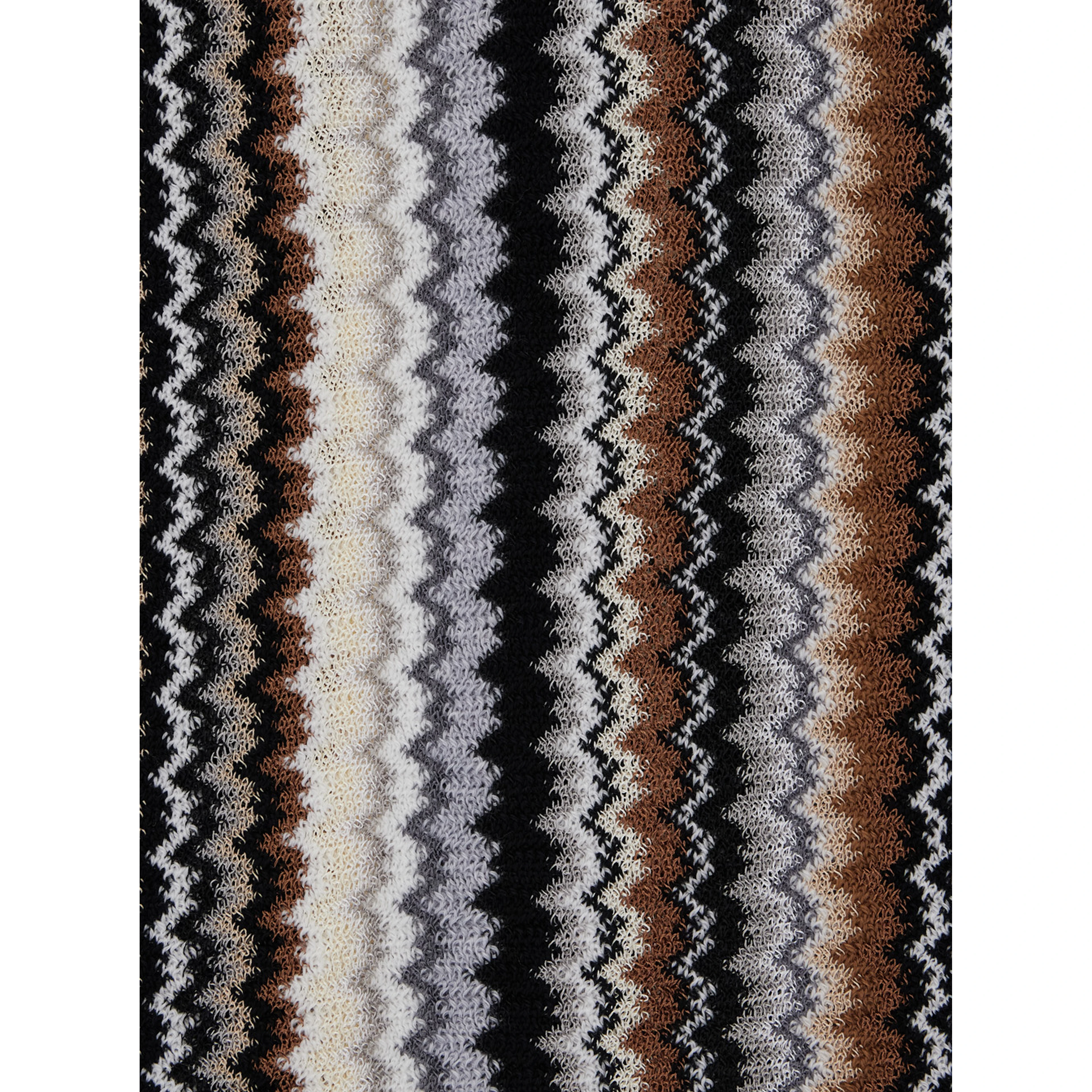 Scarf in wool and viscose with Missoni motif and brown unisex