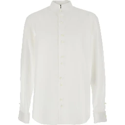 Classic collar white cotton shirt for men