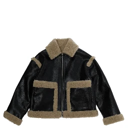 Jacket with collar and long sleeves in Tech Fabric, black, Boy