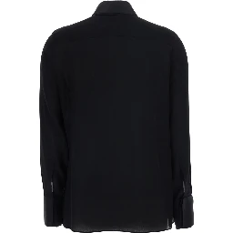 Shirt ANICE with collar and long sleeves in Fabric, black, for women