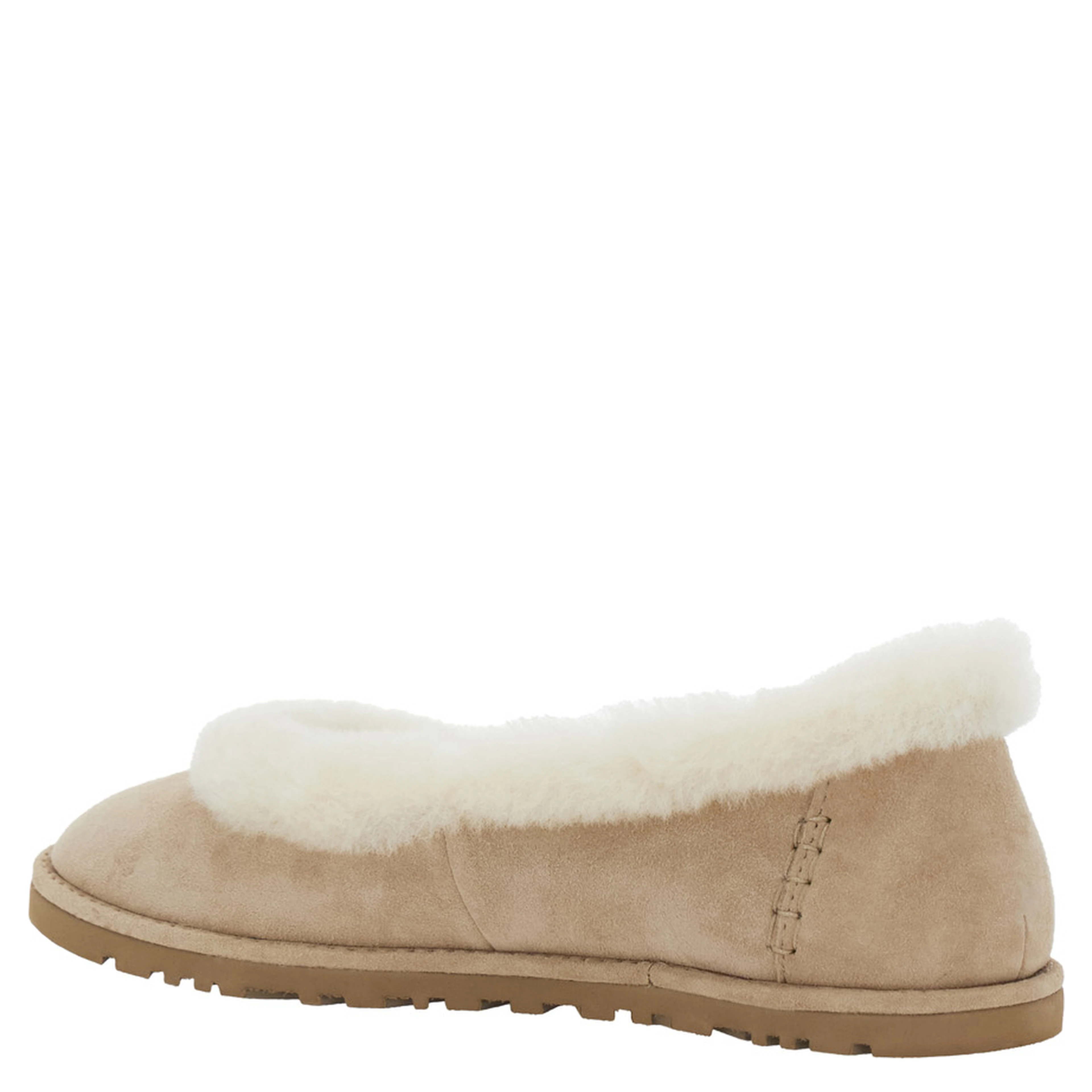 Ballet shoes Zora with Side Logo Lettering in Brown Suede for Women
