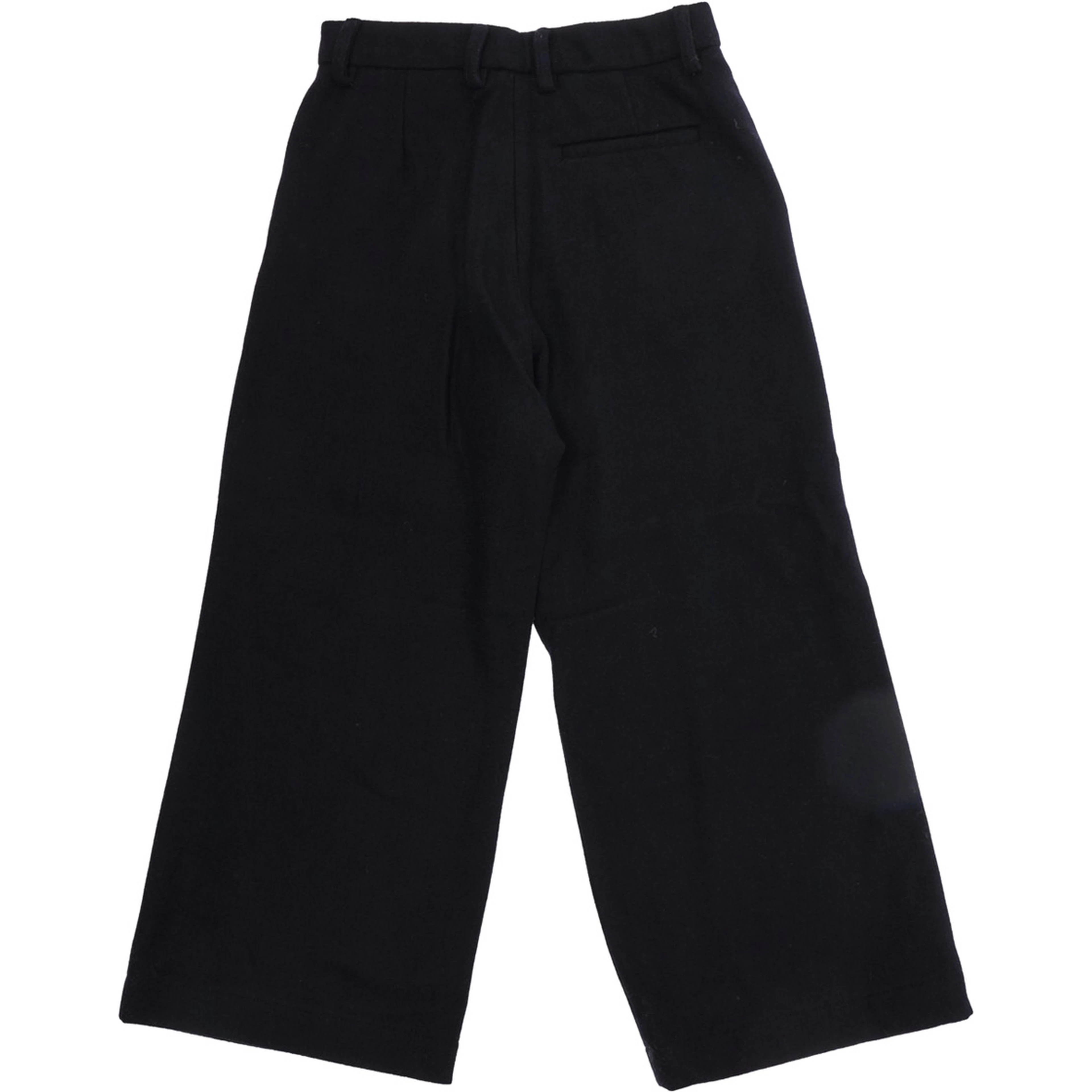 Pants with pockets and straight hems in blue wool and polyamide blend for boy