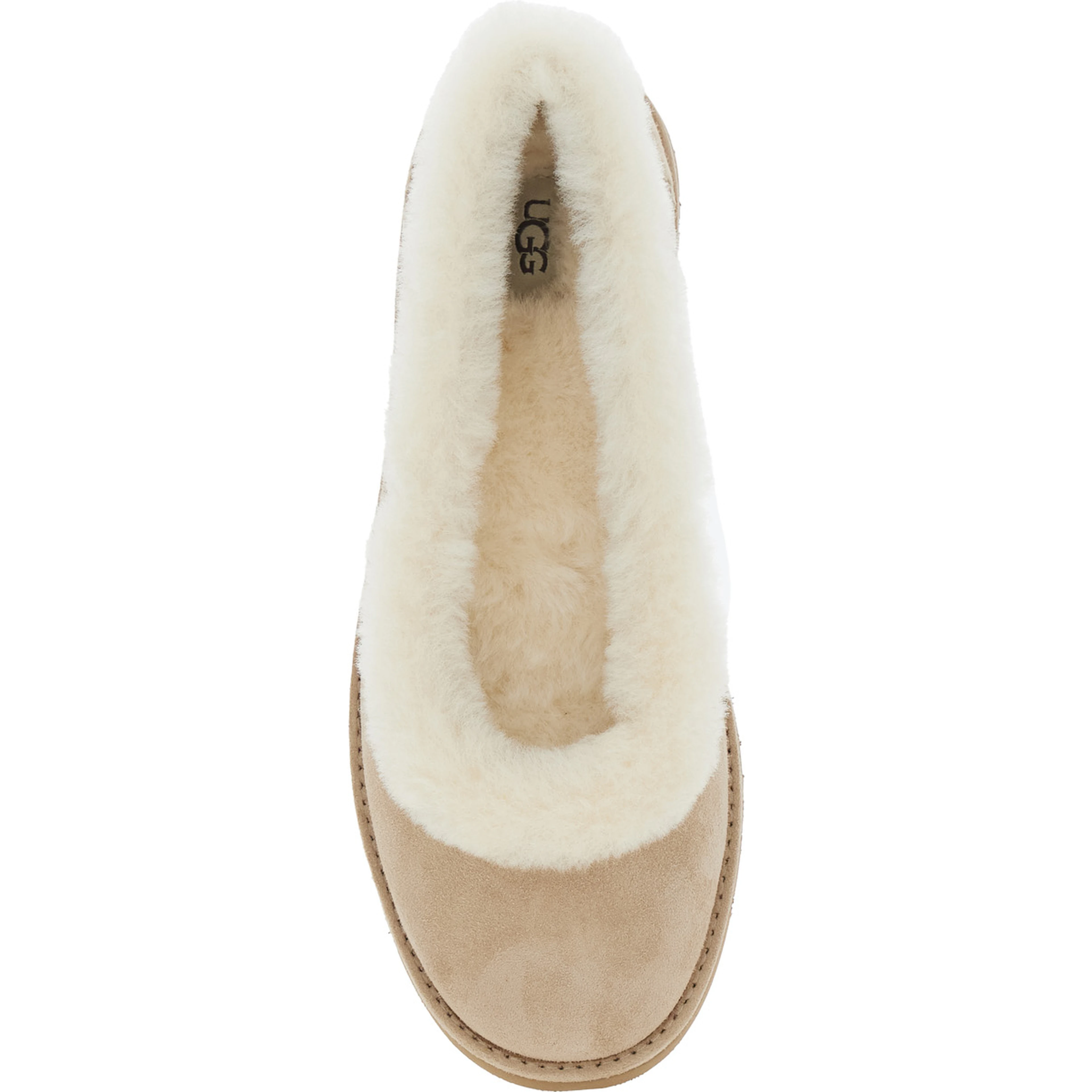 Ballet shoes Zora with Side Logo Lettering in Brown Suede for Women