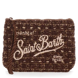 ALINE TWEED Pouch with Tech Fabric and brown rubber and polyester unisex
