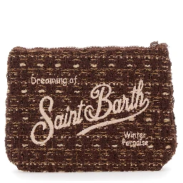 ALINE TWEED Pouch with Tech Fabric and brown rubber and polyester unisex