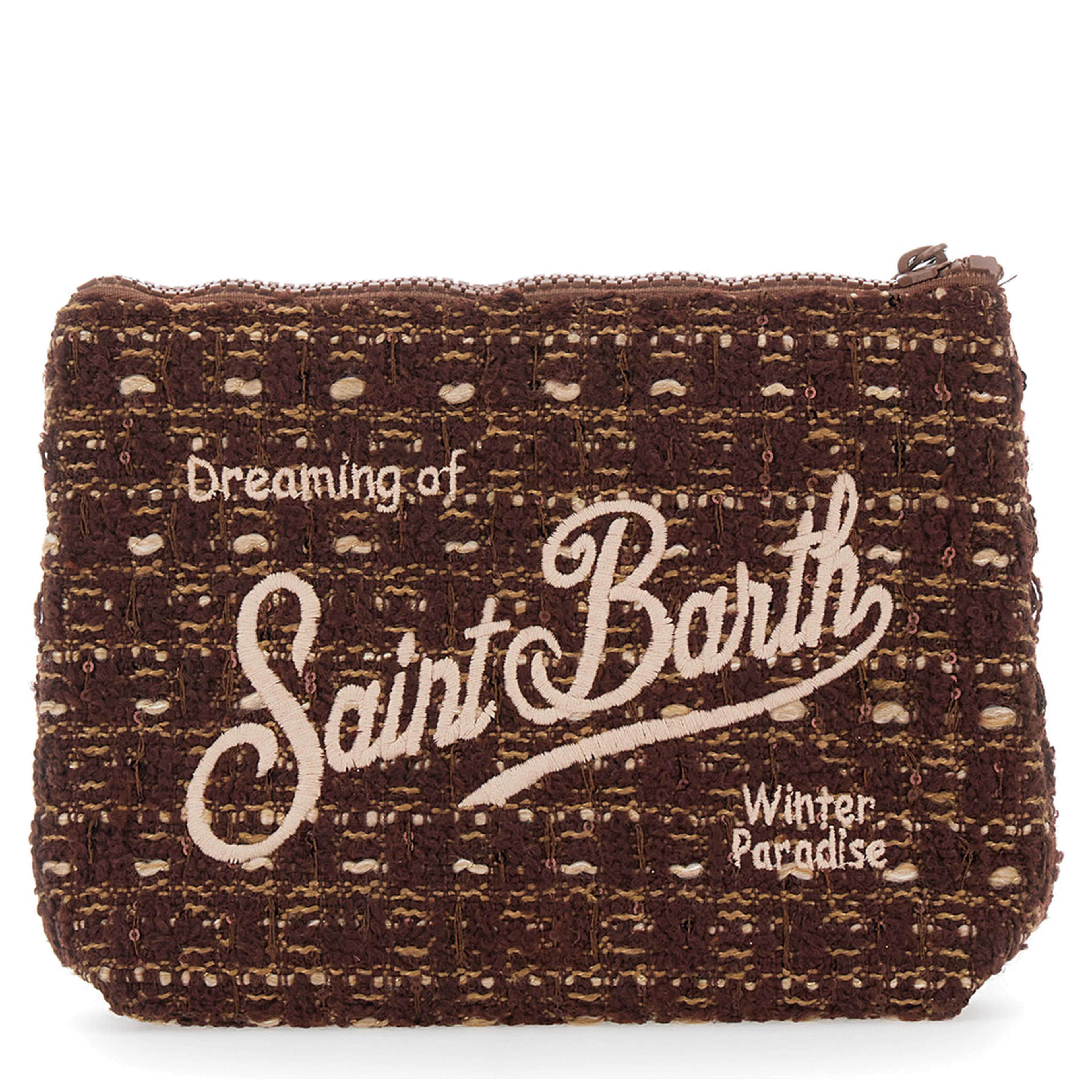 ALINE TWEED Pouch with Tech Fabric and brown rubber and polyester unisex