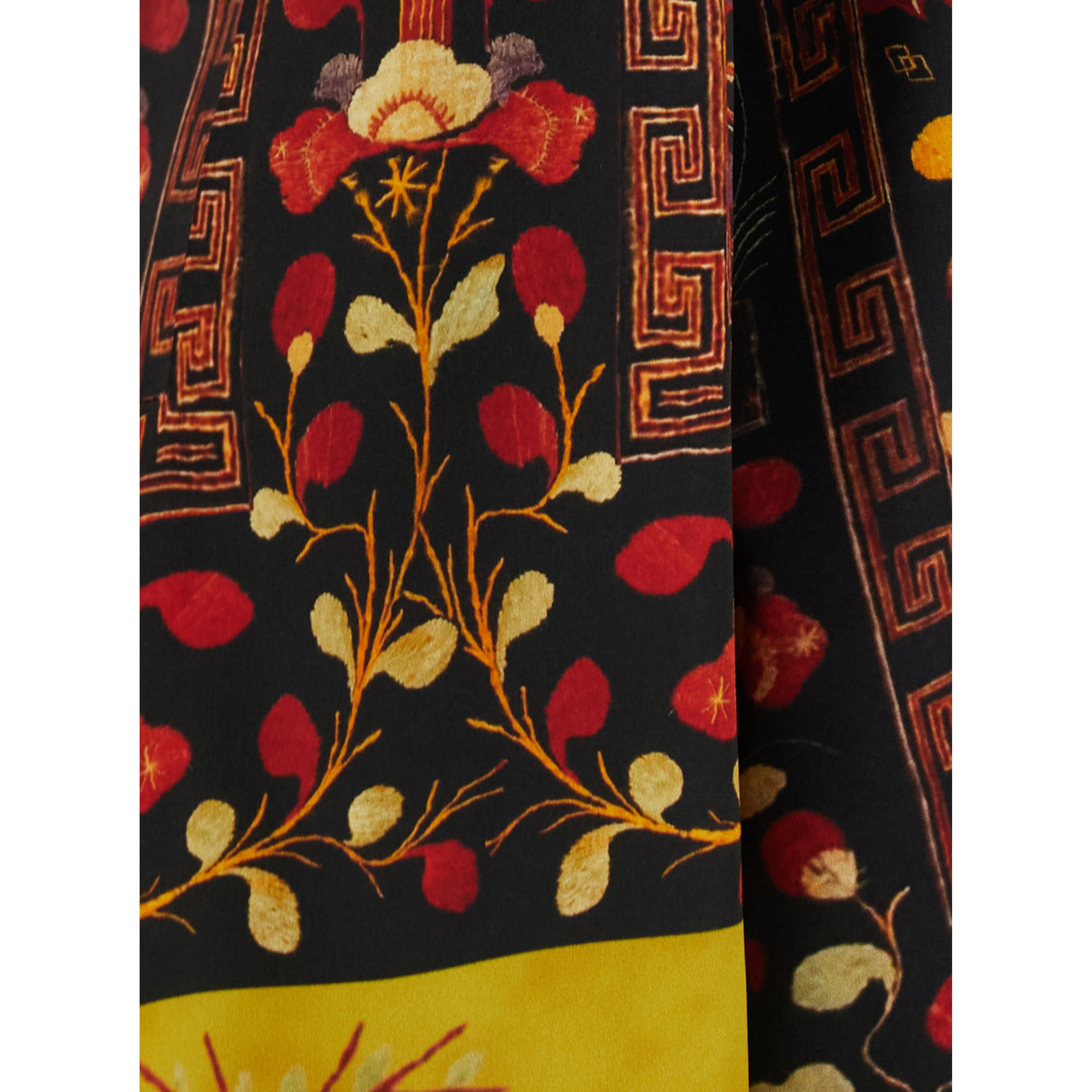 DAWN Robe with dragon and phoenix print in multicolored silk and spandex for women