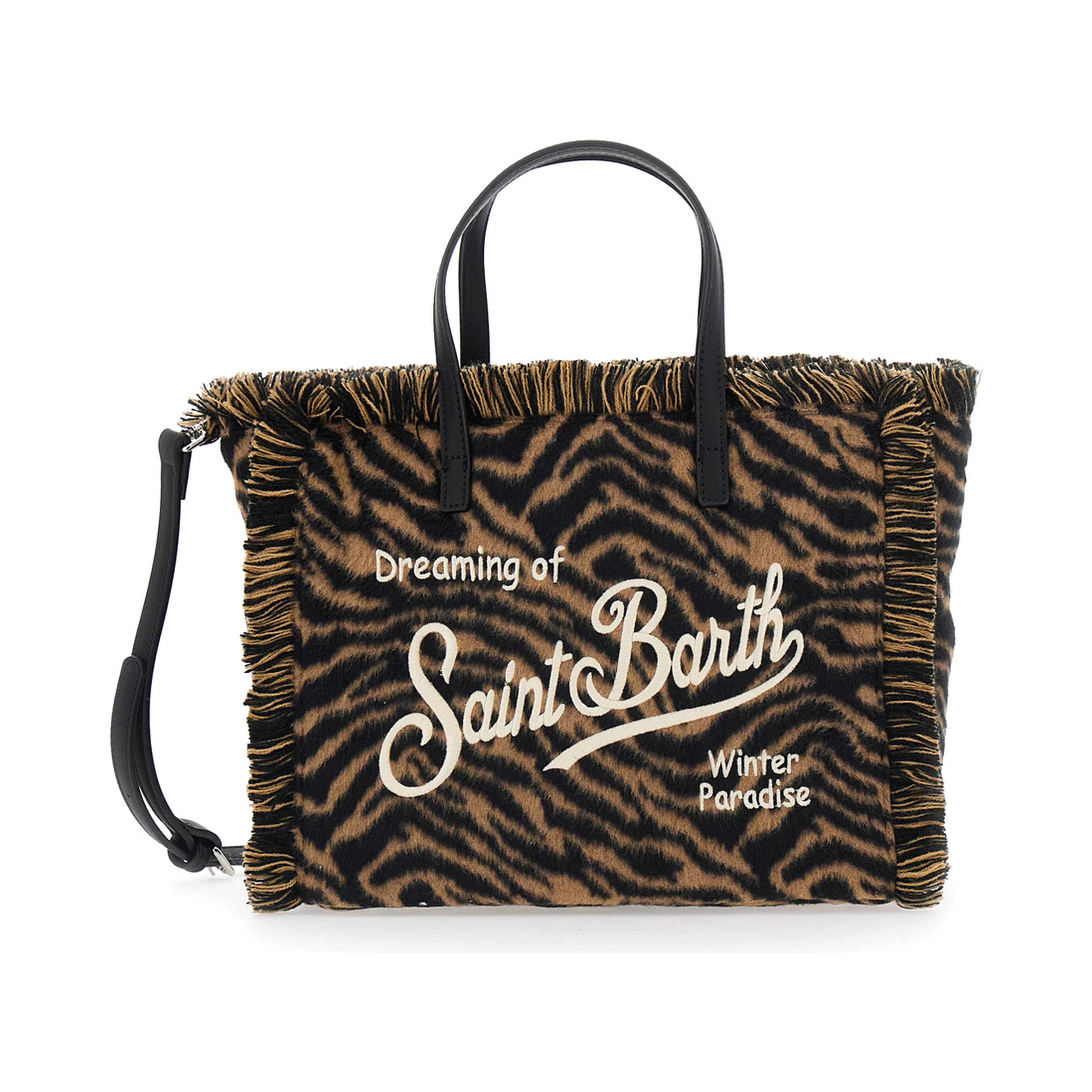 Handbag with shoulder strap in brown Tech Fabric for women