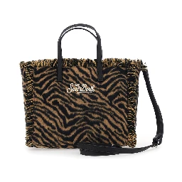Handbag with shoulder strap in brown Tech Fabric for women