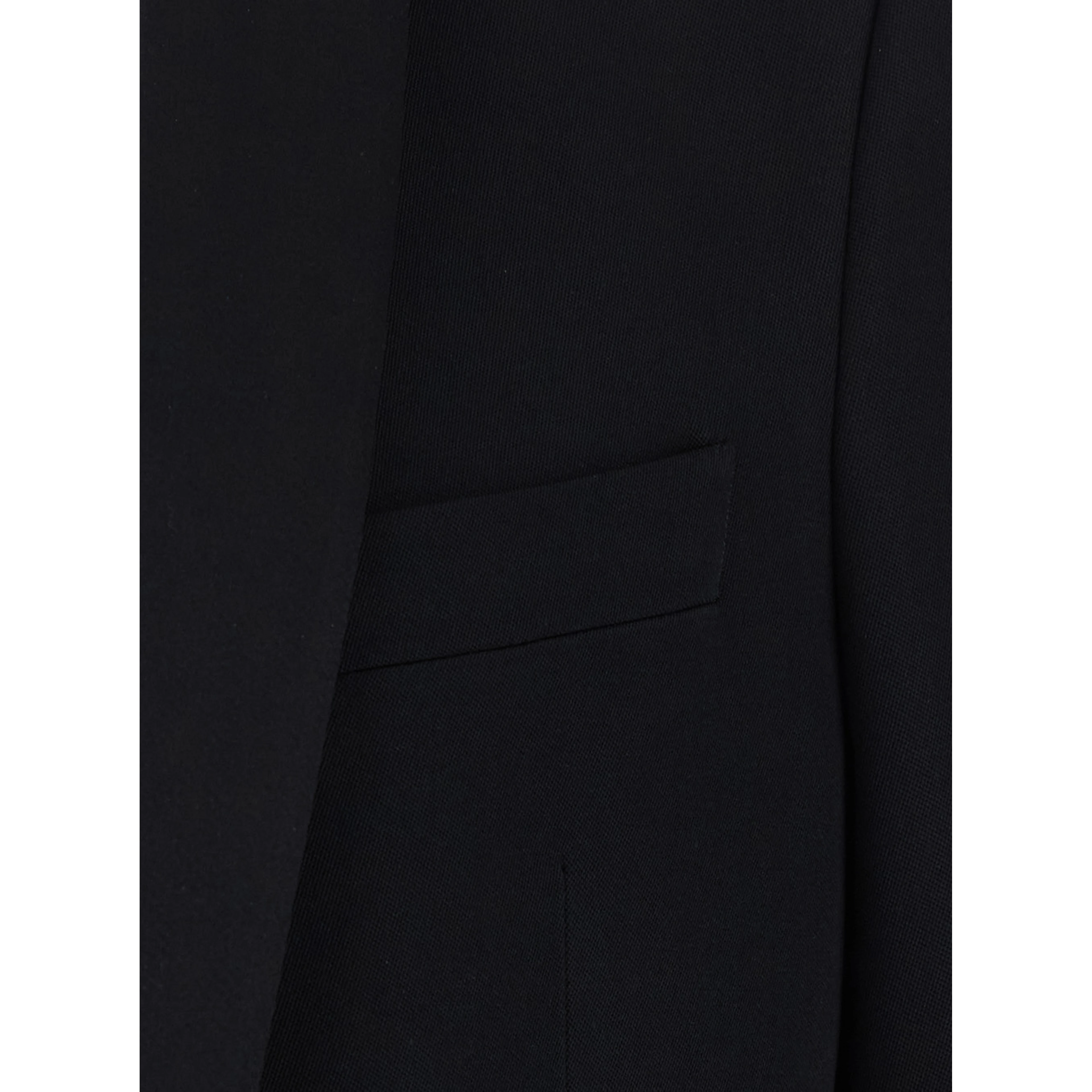 Blazer with lapel collar and long sleeves in black wool for men