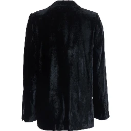 Velvet blazer with elegant details and black color for women