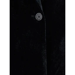 Velvet blazer with elegant details and black color for women