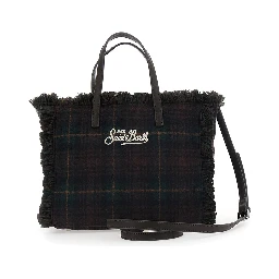 Shoulder bag COLETTE WOOL N with tartan and brown polyester unisex