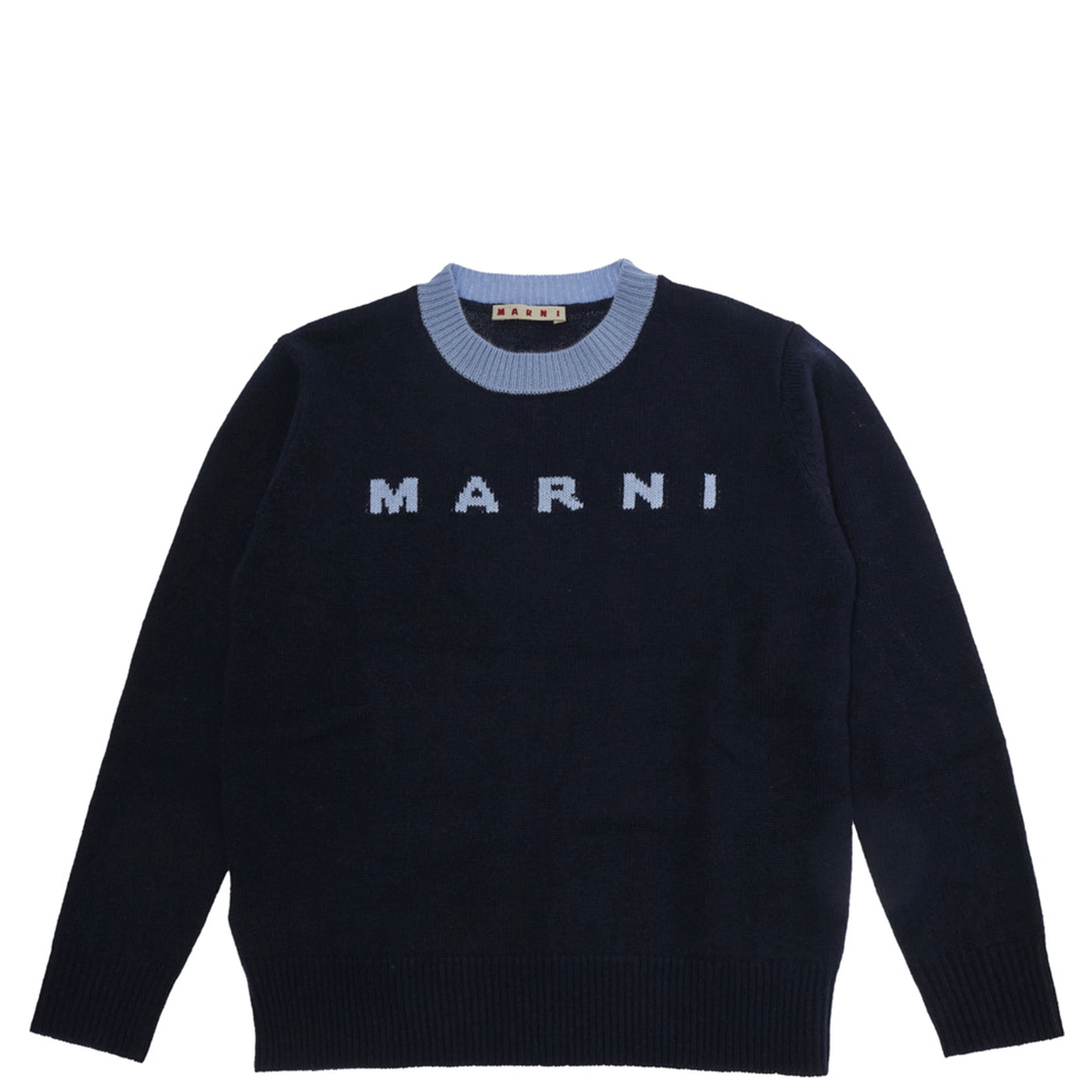 Sweater M01214M00MLMK33U0M862 with V-neck and long sleeves in wool and cashmere blue for boy