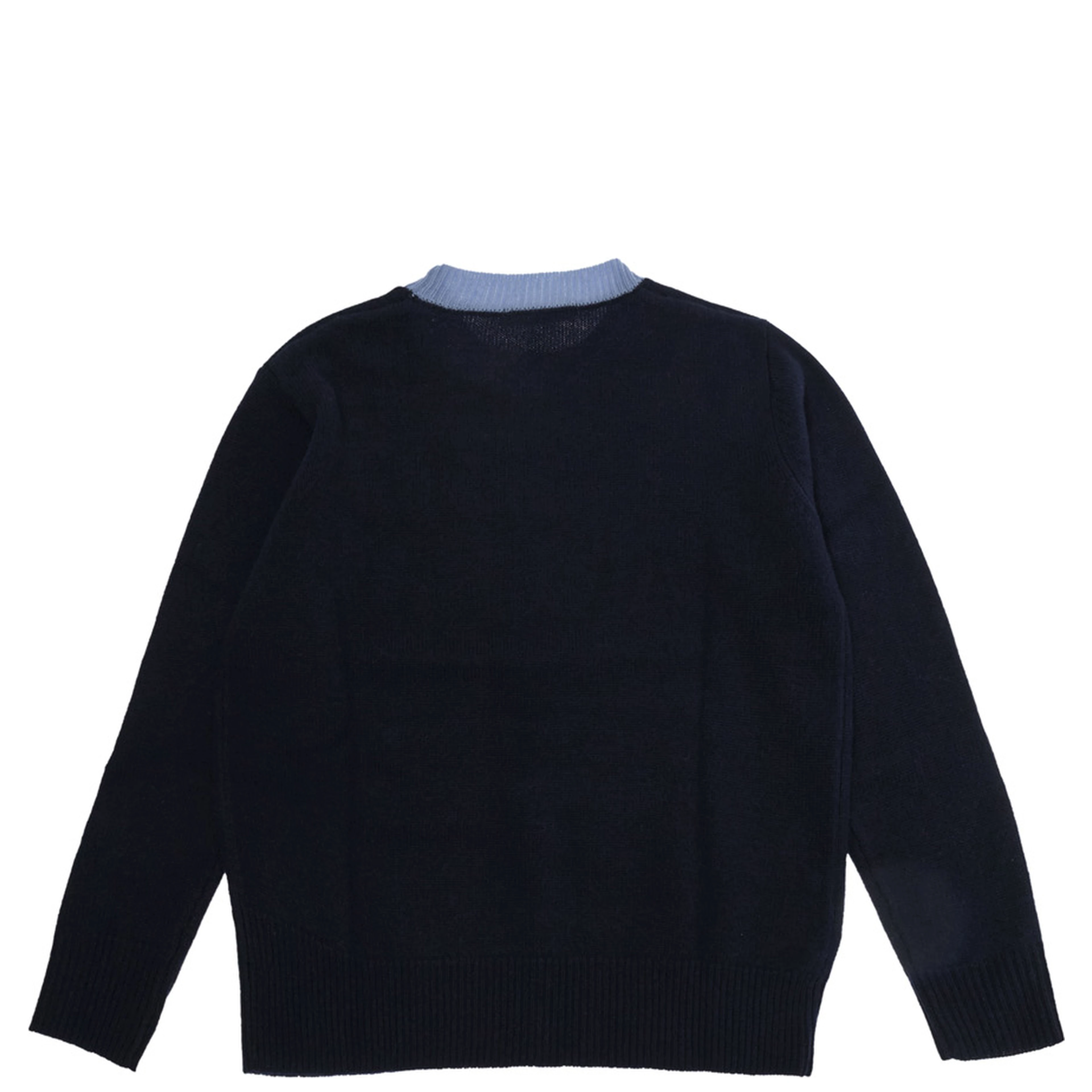 Sweater M01214M00MLMK33U0M862 with V-neck and long sleeves in wool and cashmere blue for boy