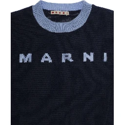 Sweater M01214M00MLMK33U0M862 with V-neck and long sleeves in wool and cashmere blue for boy