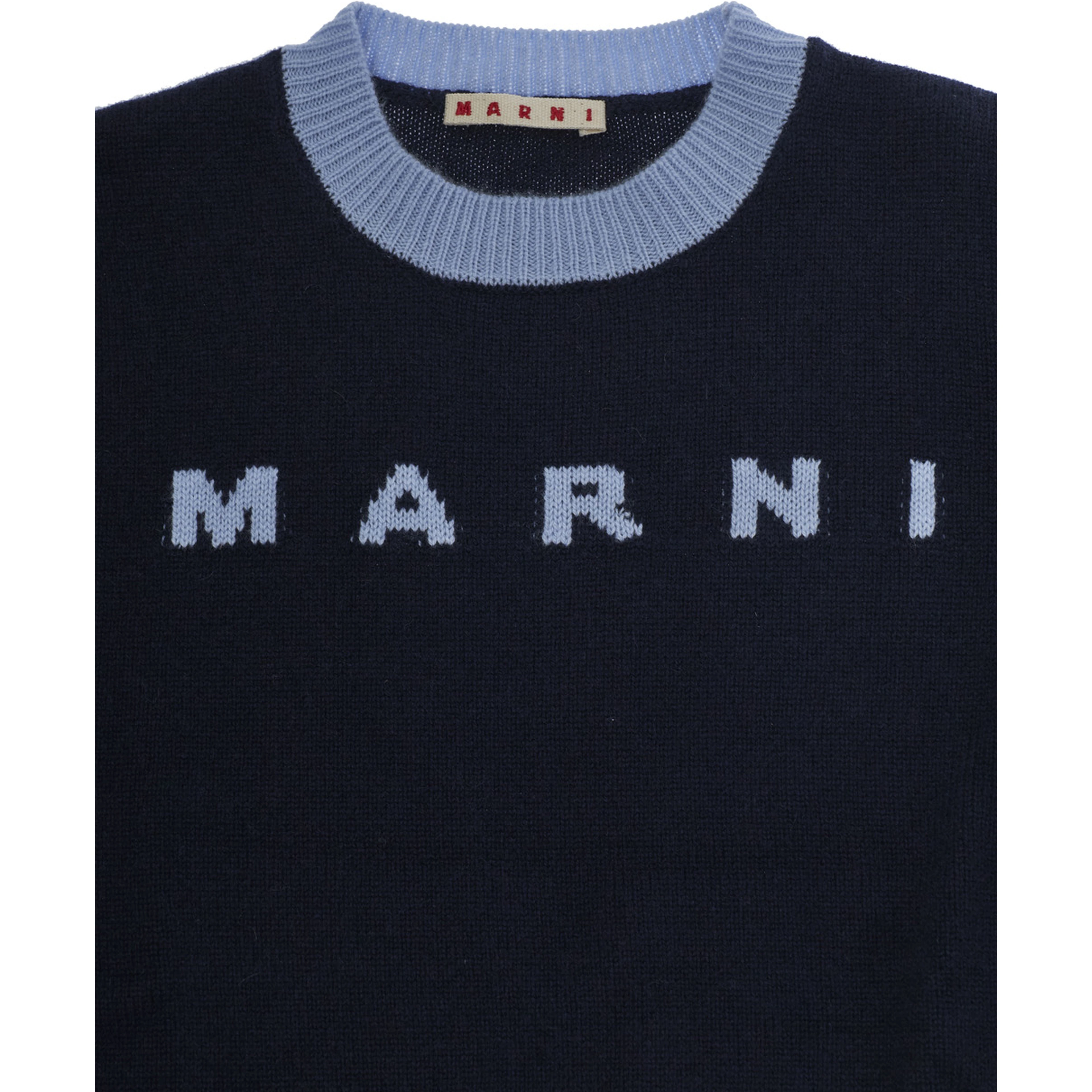 Sweater M01214M00MLMK33U0M862 with V-neck and long sleeves in wool and cashmere blue for boy